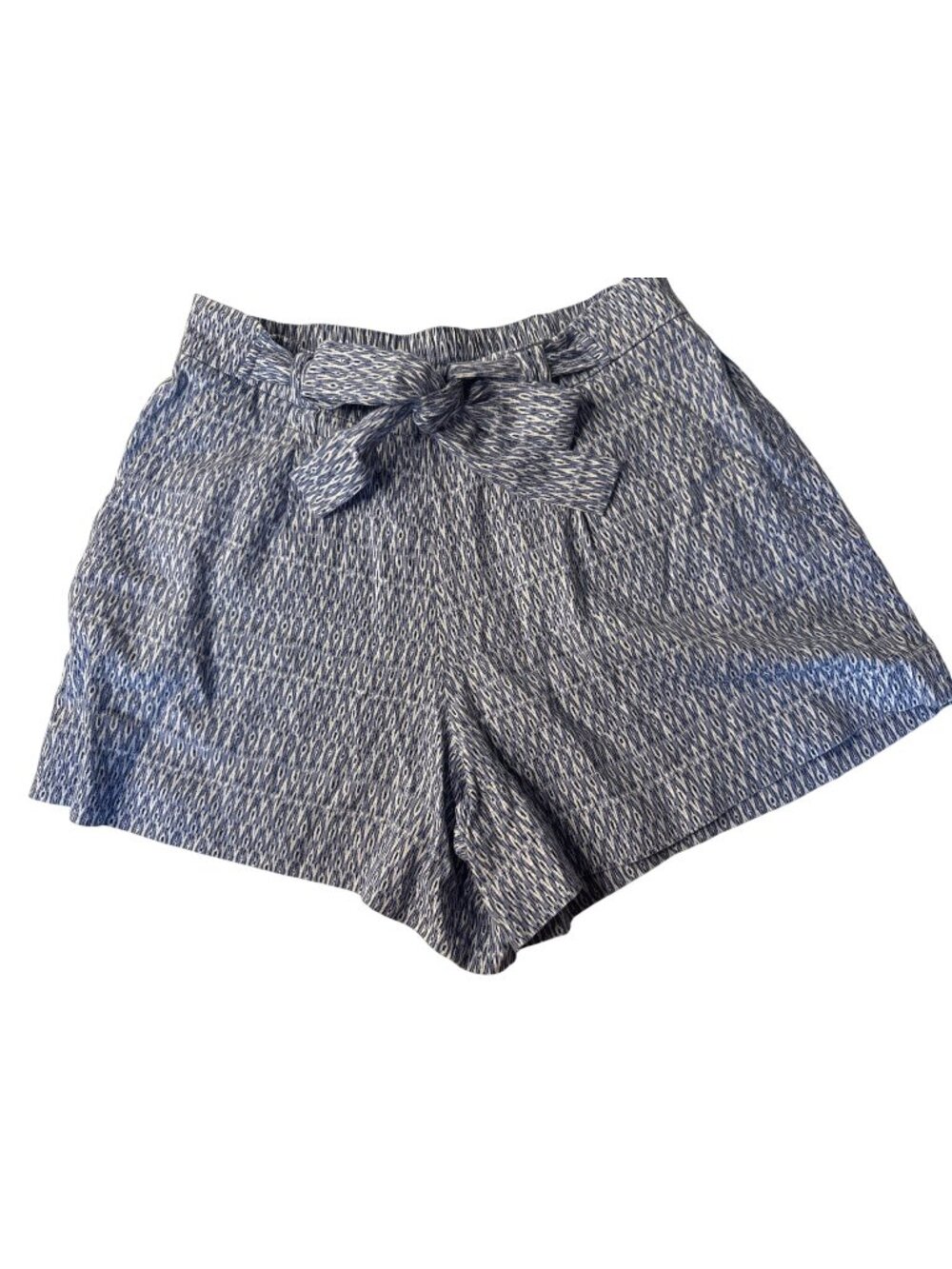 LOFT Womens Blue & White Patterned Tie-Waist Shorts Size 8
